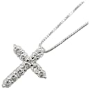 [LuxUness] Platinum Diamond Cross Necklace Metal Necklace in Excellent condition - & Other Stories