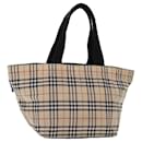 Burberrys Blue Label Nova Check Sac cabas Nylon Beige Auth kk239 - Autre Marque