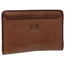 Burberrys Clutch Bag Leather Brown Auth bs14350 - Autre Marque