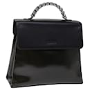 LOEWE Velazquez Hand Bag Enamel Leather Black Auth bs14706 - Loewe