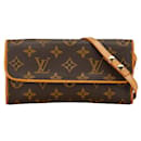 Borsa a tracolla Louis Vuitton Monogram Twin PM M51854 in PVC marrone in ottime condizioni