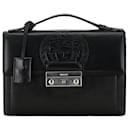 Versace Medusa Embossed Leather Bag Leather Handbag in Good condition