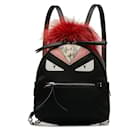 Mochila Fendi Nylon Fur Monster Eyes Mochila de lona 8b2038 Em uma boa condição