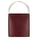 Cartier Trinity Leather Shoulder Handbag Bordeaux Red in Very Good Condition