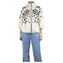 Cream beaded-applique jacket - size UK 12 - Moncler