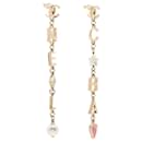 Gold CC lettering drop earrings - Chanel