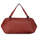 Bottega Veneta Red Intrecciato Leather Shoulder Bag