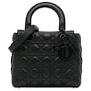 Cuir de veau Dior Medium Ultra Mat Noir Lady Dior