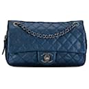 Chanel Blue Medium Quilted Caviar Easy Flap