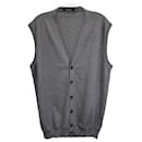 Ermenegildo Zegna Button Front Vest in Gray Wool
