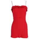 Reformation Bri Mini Dress in Red Cotton
