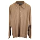 Prada Long Sleeve Knit Shirt in Brown Wool