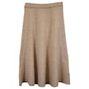 LoveShackFancy A-Line Skirt in Beige Wool