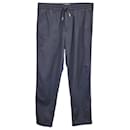 Mr P. Tapered Twill Drawstring Trousers in Navy Blue Lyocell - Autre Marque