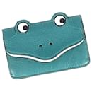 Porta-cartões Anya Hindmarch Frog em couro napa verde