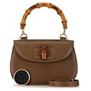 Gucci Leather Bamboo Handbag Leather Handbag 000 2029 in good condition