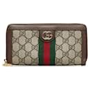 Gucci GG Supreme Ophidia Zip Around Wallet Canvas Long Wallet 523154 in good condition