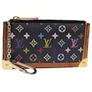 LOUIS VUITTON Monogram Multicolor Pochette Cles Purse Black M92654 auth 75411 - Louis Vuitton