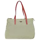 PRADA Tote Bag Nylon Cream Auth 75587 - Prada