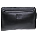Burberrys Clutch Bag Leather Black Auth bs14647 - Autre Marque