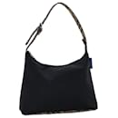 Burberrys Nova Check Blue Label Borsa a tracolla Nylon Nero Beige Auth bs14387 - Autre Marque