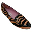 Salvatore Ferragamo Zebra Print Pony Hair Flats - Autre Marque