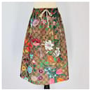 Gucci Multicolor Gg Floral Print Midi Skirt