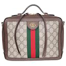 Gucci Beige/Ebony Gg Supreme Small Ophidia Top Handle Bag