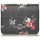 Coach Floral Print Wallet on Chain Leather Short Wallet in Excellent condition