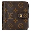 Billetera bifold compacta con cremallera Monogram Louis Vuitton M61667 en muy buen estado