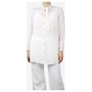 Cream bejewelled-button shirt - size UK 10 - Dolce & Gabbana