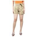 Neutral belted embroidered shorts - size UK 8 - Chloé