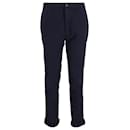 Mr P. Straight Leg Trousers in Navy Blue Cotton - Autre Marque