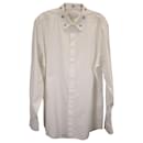 Givenchy Star Collar Long Sleeve Dress Shirt In White Cotton