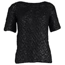 Moncler Maglioni Tricot Girocollo Knit Top in Black Wool