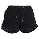 Sacai – Shorts mit Kordelzug aus schwarzem Tweed - Autre Marque