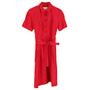 Carolina Herrera Polo Midi Dress in Red Cotton