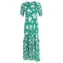 Rixo Floral Layered Maxi Dress in Green Viscose - Autre Marque