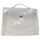 HERMES Vinyl Kelly Hand Bag Vinyl Clear Auth 75239 - Hermès