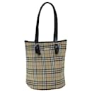 Burberrys Nova Check Blue Label Shoulder Bag Canvas Beige Auth bs14511 - Autre Marque