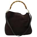 GUCCI Bamboo Hand Bag Suede 2way Brown 001 3444 1577 Auth am6304 - Gucci