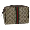 GUCCI Pochette Linea GG Supreme Web Sherry PVC Beige Rossa 156 01 012 Autentico4949 - Gucci