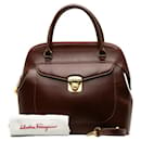 Salvatore Ferragamo Leather Handbag Leather Handbag DO-21 5734 in good condition