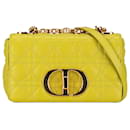 Dior Couro de bezerro pequeno amarelo Cannage Caro