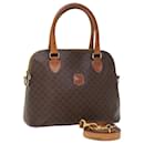 CELINE Bolso de mano de lona Macadam PVC 2forma Brown Auth 75627 - Céline