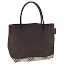 Burberrys Bolso de mano Nova Check Blue Label Nylon Marrón Beige Auth yb564 - Autre Marque