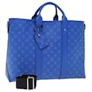 LOUIS VUITTON Taigalama Weekend Tote NM Tragetasche 2Weg Blau M31010 LV Auth 74022S - Louis Vuitton