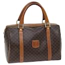 CELINE Macadam Canvas Boston Bag PVC Brown Auth ki4503 - Céline