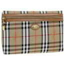 Burberrys Nova Check Clutch Bag Canvas Beige Auth 75664 - Autre Marque