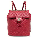 Sac à dos Urban Spirit en cuir d'agneau rouge Chanel